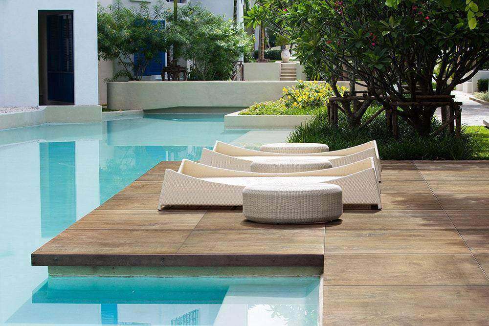 Feinsteinzeug Platten Terrasse modern