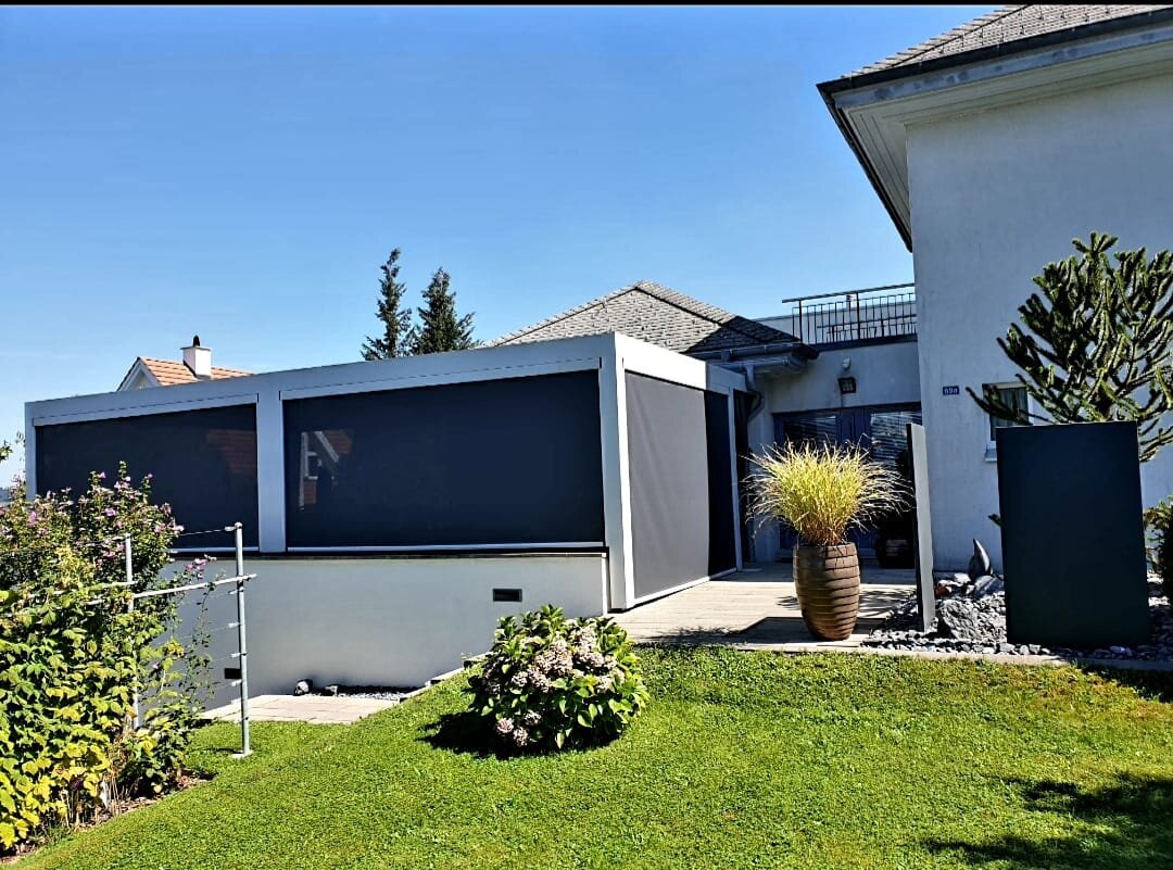 Lamellendach Prime am Haus