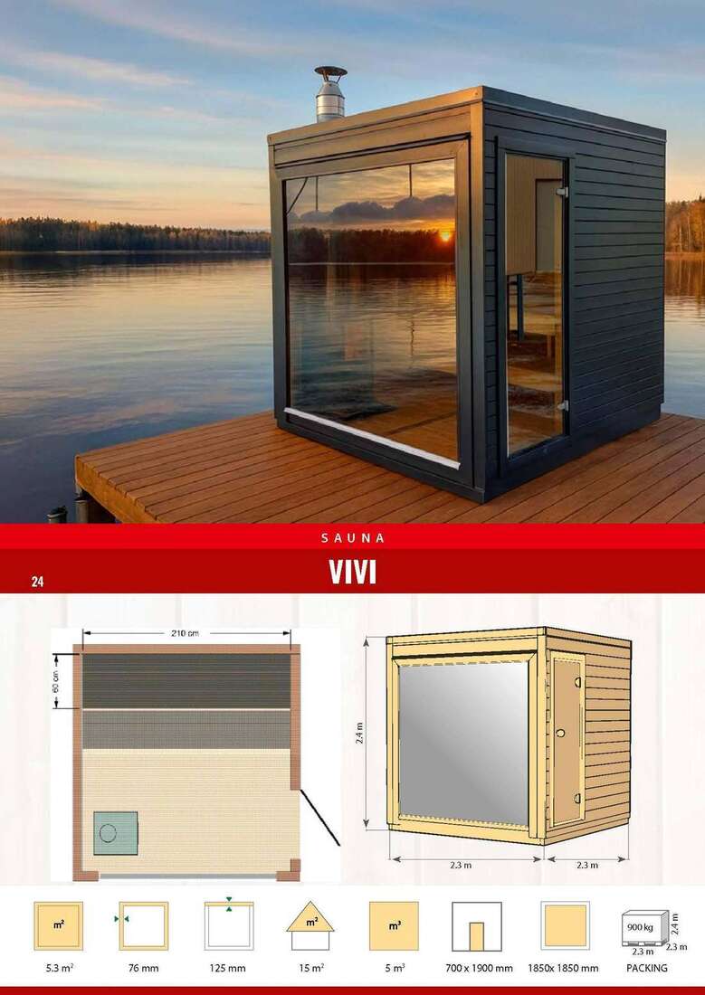 Isolierte Sauna Vivi