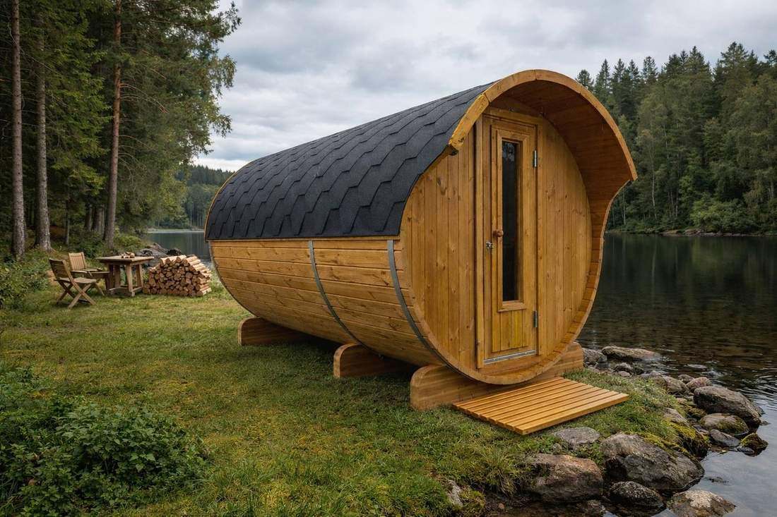 Saunafass Uno Long mit Vorraum